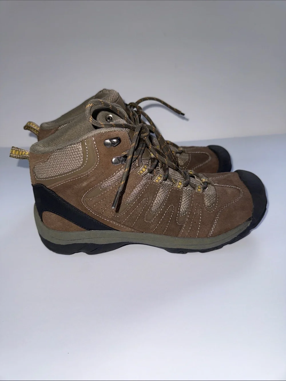 Ozark Trail Brown and Olive Hiking Boots